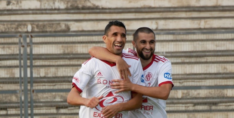 Auteur d'un doublé et d'une passe décisive pour Mehdi Kadi, Nassim Akrour a été un des grands artisans de la victoire annécienne (3-1) à Nice (II) ce samedi. Crédit photo : FC Annecy / J-B Viviand